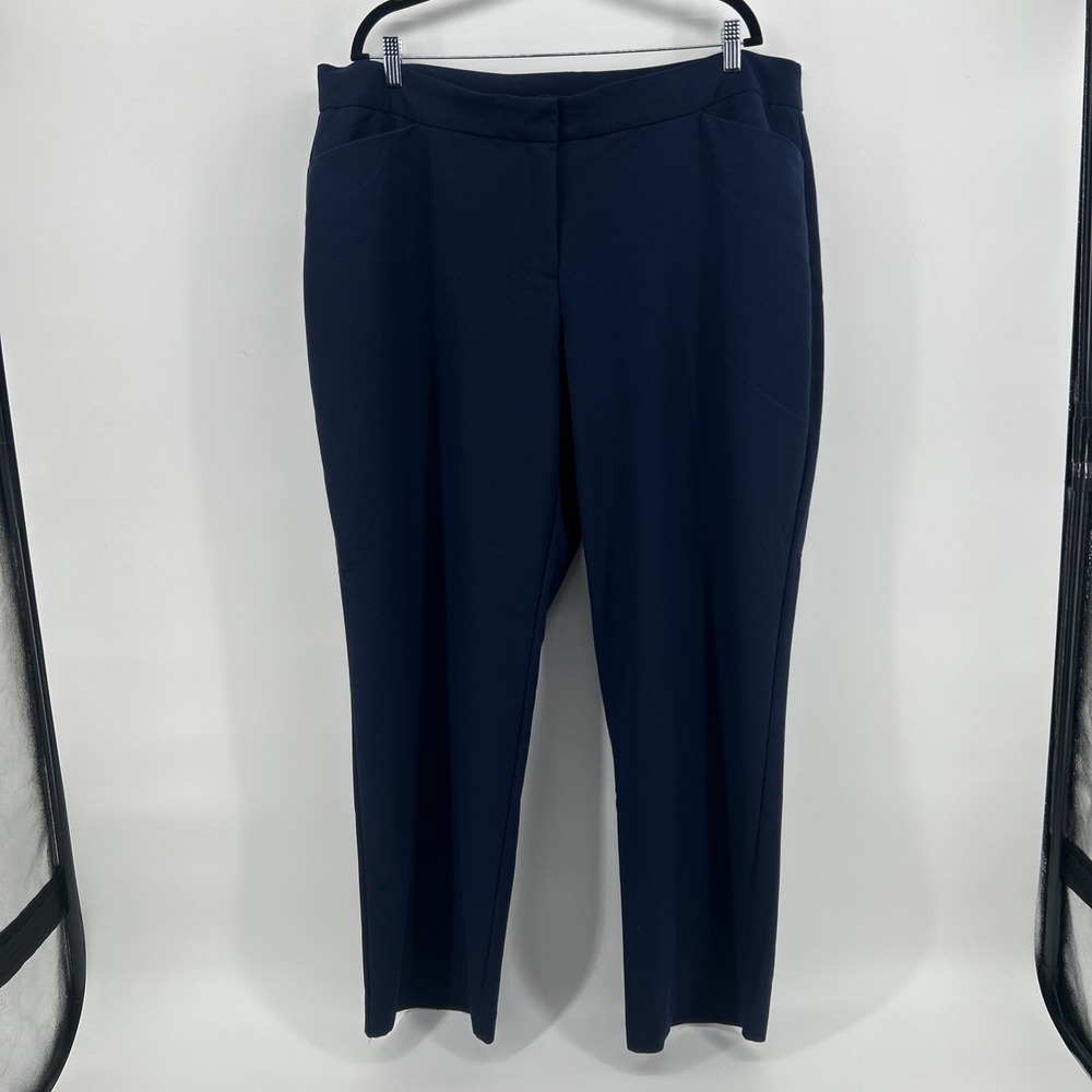 JM Collection Womens Plus 20W Blue Dress Pants Stretch Office Boss Babe Everyday